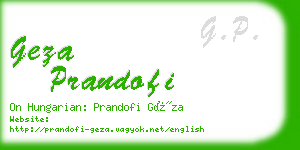 geza prandofi business card